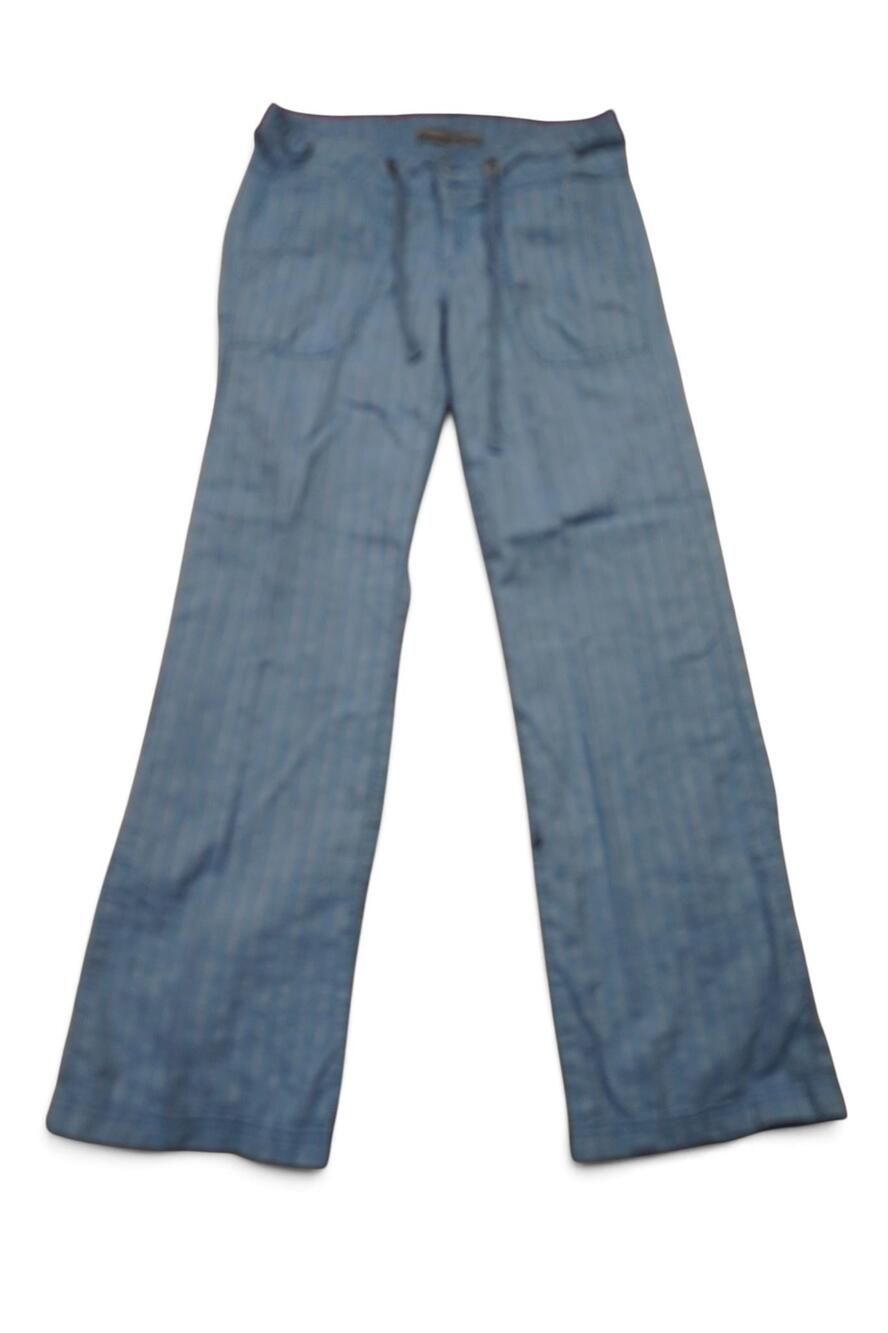 PrAna Pants Womens 4 Blue Chambray Drawstring Chino Casual Lightweight Travel